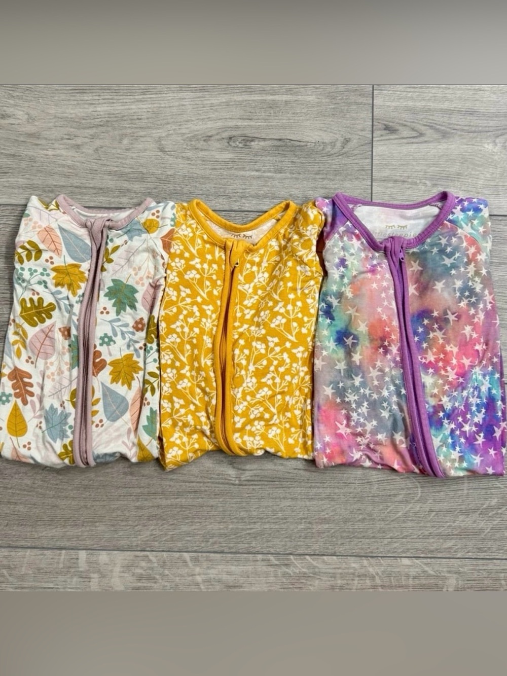 Little Sleepies 0-3 zippy bundle of 3